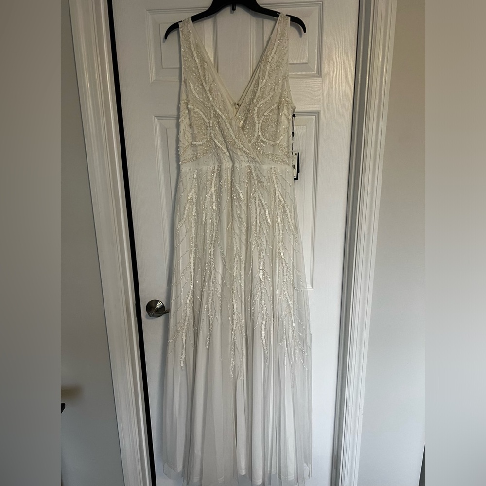 Elegant White Lace Evening Gown